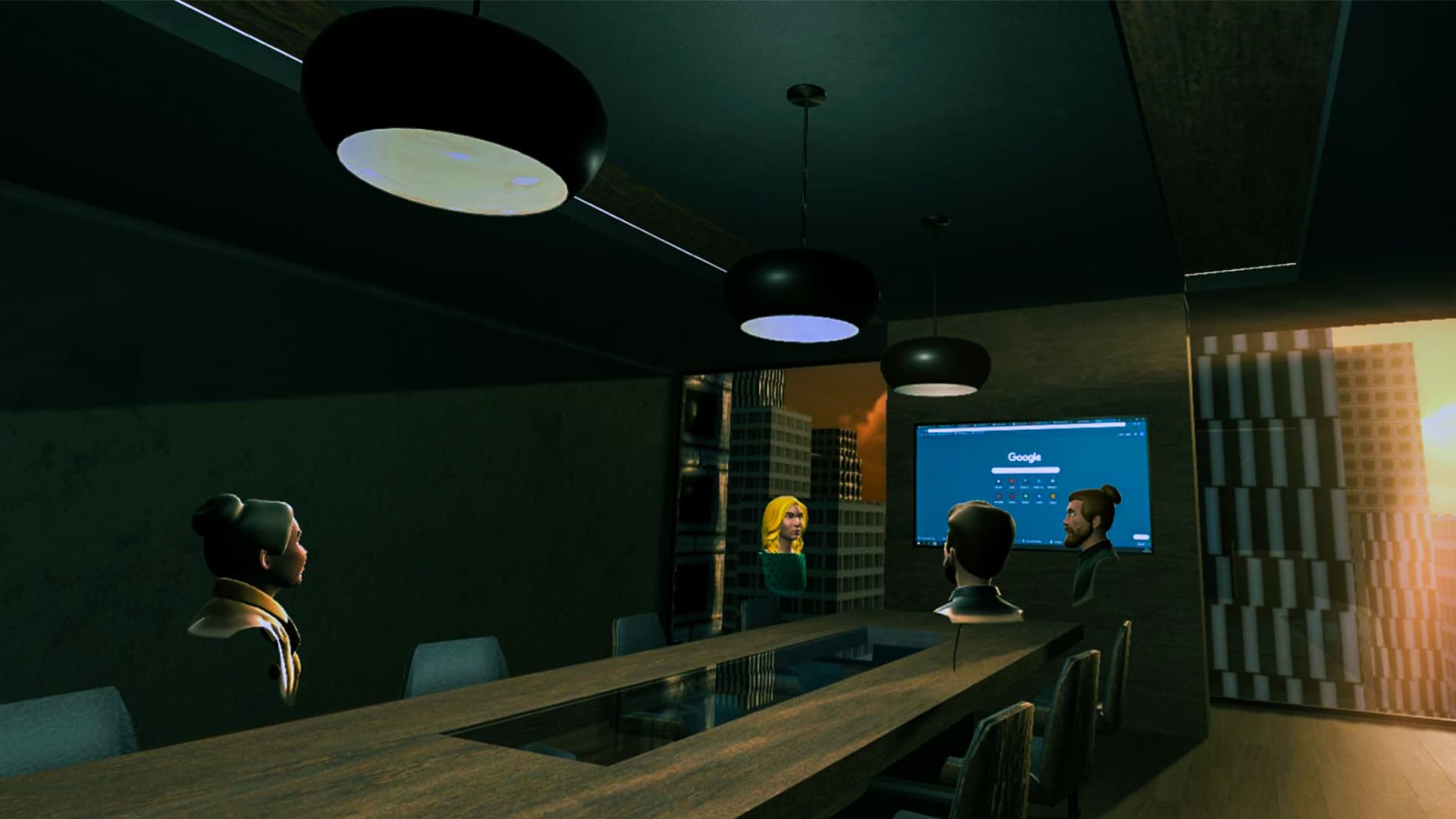 Executive Boardroom VR Meeting in Action